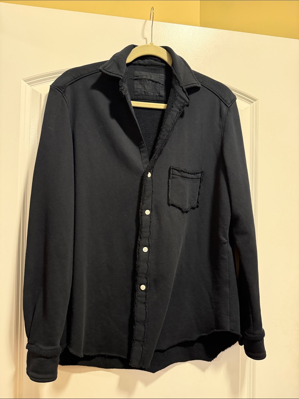 NWOT Frank & Eileen Navy Triple Fleece Eileen Sweatshirt Button-Up S